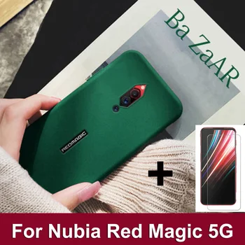 

For ZTE Nubia Red Magic 5G Case NX659J Sandstone Soft back cover For Nubia RedMagic 5G Matte phone Cases with screen protector