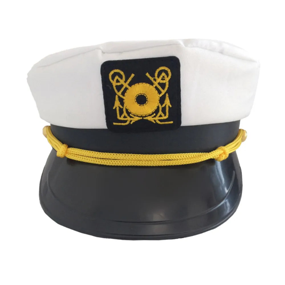 Sailor Ship Military Hat Yacht Boat Captain Hat Navy Marines Admiral White Gold Flat Roof Field Cap Snapback Casual Caps