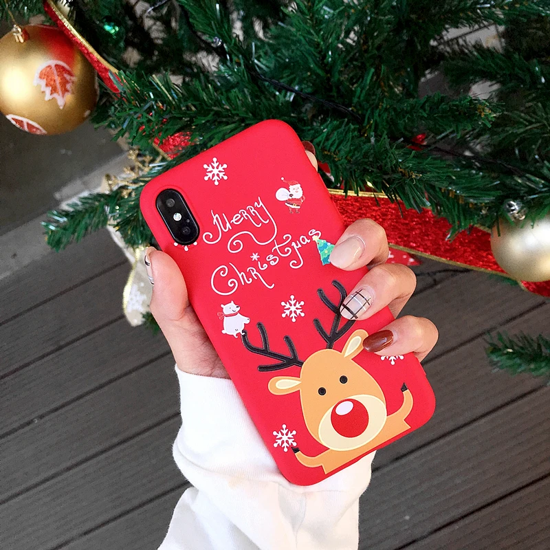 Чехол для телефона Capinha iphone 7 7Plus силиконовый мягкий чехол с рождественской елкой оленя бампер для iphone 5se 5s 5 6s 6 7 8 plus x xs MAX