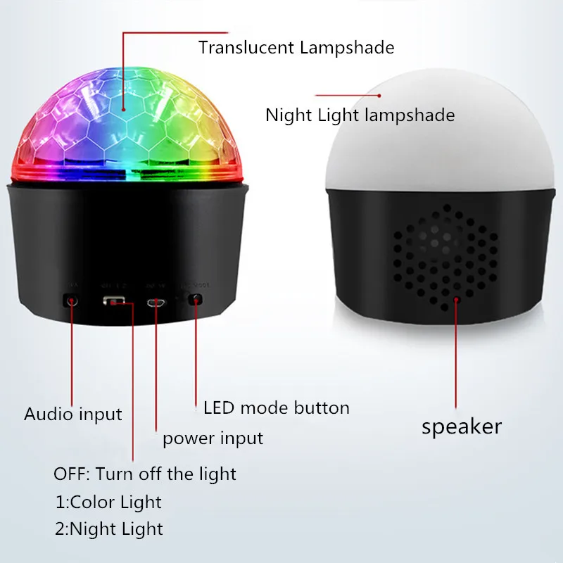9 цветов светодиодный кристалл магический шар свет USB Bluetooth профессиональное освещение сцены с пультом дистанционного управления для DJ вечерние атмосферные огни