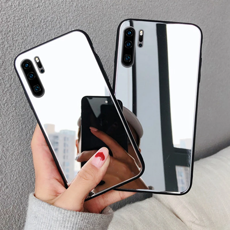 Зеркальный мягкий чехол для HUAWEI P Smart 2019 Z P40 Lite E Mate 20 10 Y6 Y7P Y7 Y9 prime Nova 5T 7i 3 3i 2i|Бамперы|