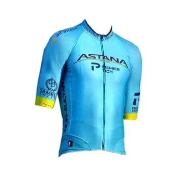 

2020 pro team astana quality italia cuff laser cut sleeve cycling jersey summer cycle cloth MTB Ropa Ciclismo Bicycle maillot