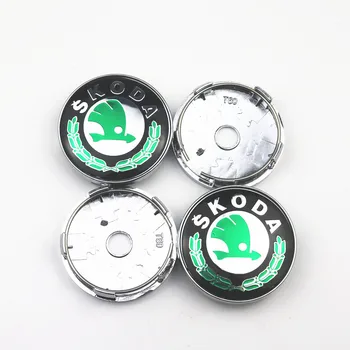 

4pcs 60mm Wheel Center Hub Caps Car Emblem Badge Logo Wheel Center Cap For skoda octavia fabia rapid superb octavia a 5 a 7