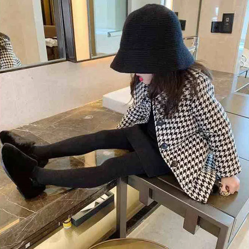 Autumn And Winter Children's Korean Lapel Fashion Overcoat for Girls girls winter coat girls outerwear