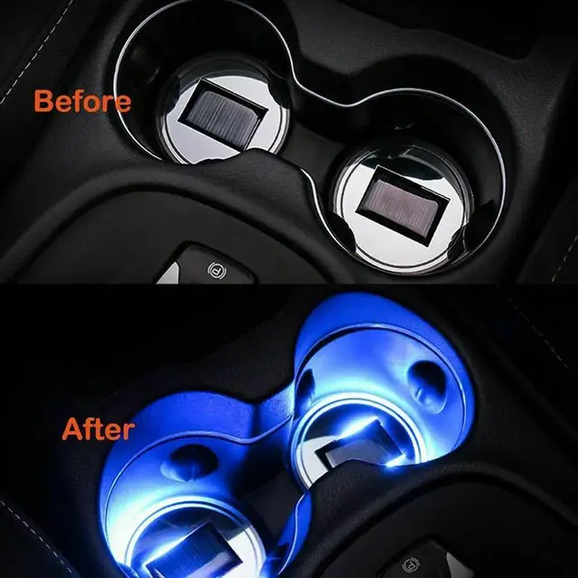 Kaufe LED Untersetzer Leucht Auto Wasser Tasse Untersetzer Halter 7 Bunte  RGB Licht USB Lade Led Atmosphäre Licht Auto
