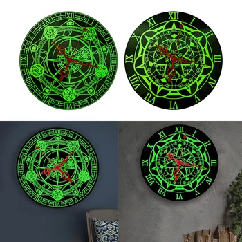 

12 inch Glow in the Dark Wall Clock Luminous Wall Clock Magic Circle Style A