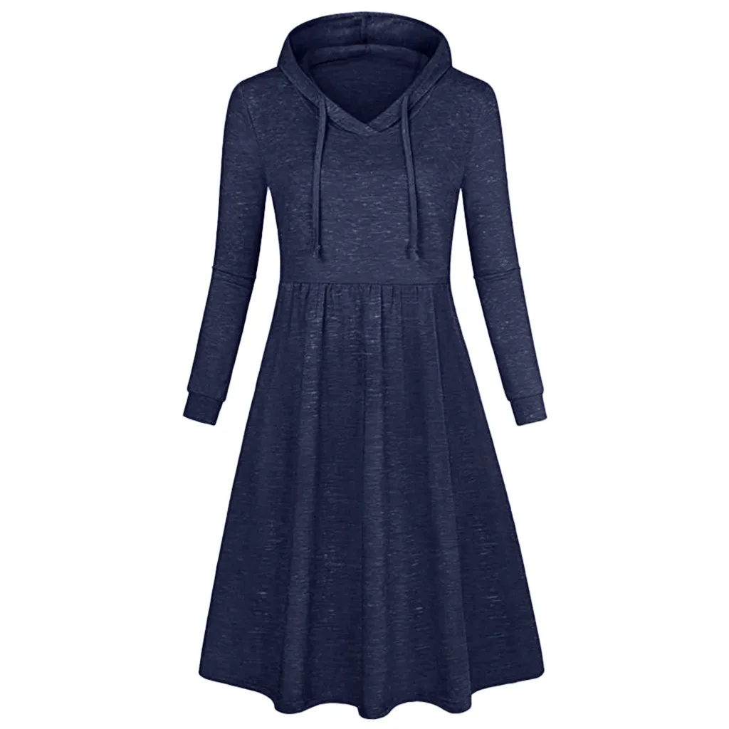 Maternity Dresses Winter Nursing Dress Breastfeeding Elegant Autumn Solid Cotton Long Sleeve Hoodie Maternity Casual Dress Y104