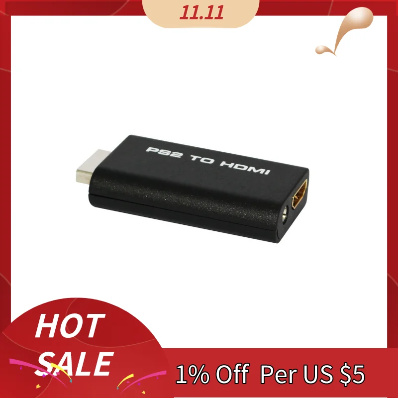 HDV-G300 PS2 to HDMI 480i-480p-576i o Video Converter Adapter with 3.5mm o Output