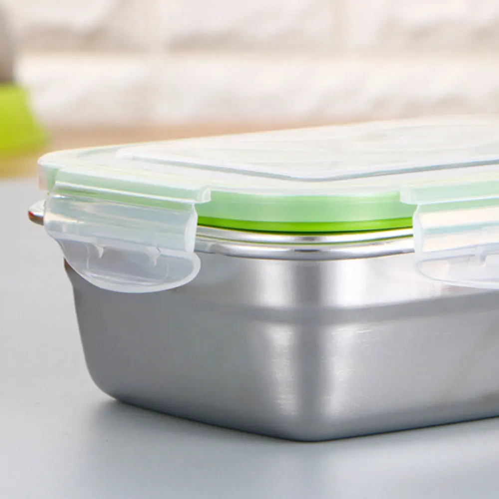 Контейнер Bento для обеда 4 размера Bento Box Picnic Fresh-Keeping Crisper 304 из нержавеющей стали Видимый контейнер для обеда школьный контейнер для еды