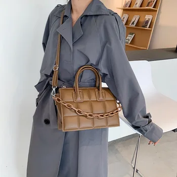 

Vintage Chain Flap Leather Shoulder Crossbody Messenger Bags 2021 Fashion Handbags Women's Bags Ladies Travel Purses High Qualit