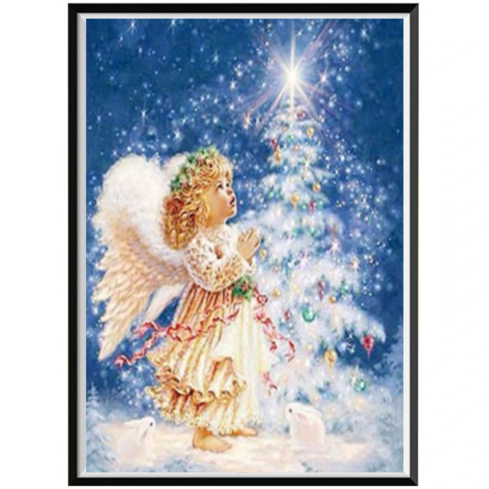 Religion Angel Girl Preprinted 11ct Cross Stitch Diy Embroidery Kit Dmc Threads Painting