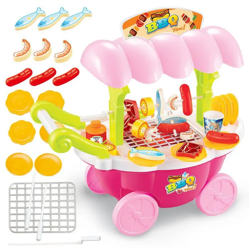 Beibigu модель барбекю тележка с барбекю игрушка набор девочек мальчиков детские дети игровой дом