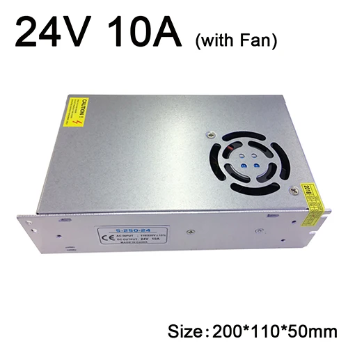 24V освещение Трансформатор AC110V 220V постоянного тока до DC24V 1A 2A 3A 5A 6.5A 8.5A 10A 15A 16.5A 21A 30A переключение Питание Мощность конвертер - Цвет: 24V 10A Fan