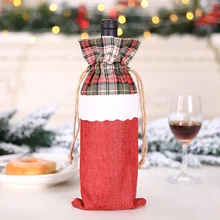 Рождественская бутылка вина чехол-сумочка с украшения для рождественской вечеринки для дома подарок на Рождество держатели для шампанского Рождественская Домашняя вечеринка настольные украшения