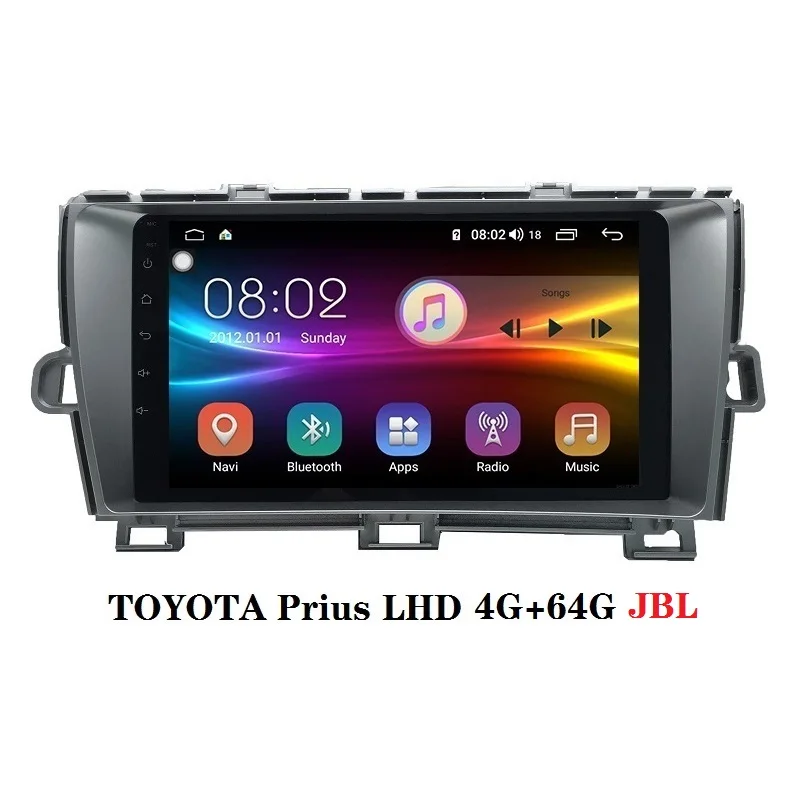 Prius RHD 2din автомобильный dvd gps Android 9,0 Восьмиядерный 4+ 64g Автомобильный Радио gps навигатор для TOYOTA Prius RHD - Цвет: RAM 4G ROM 64G JBL