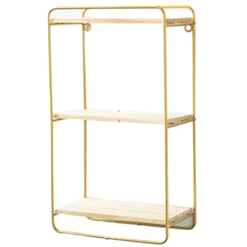 

Creative Nordic Style Wall Pendant Decoration Iron Shelf Decorative Wall Shelf Home Organization and Storage Room Organizer-Gold