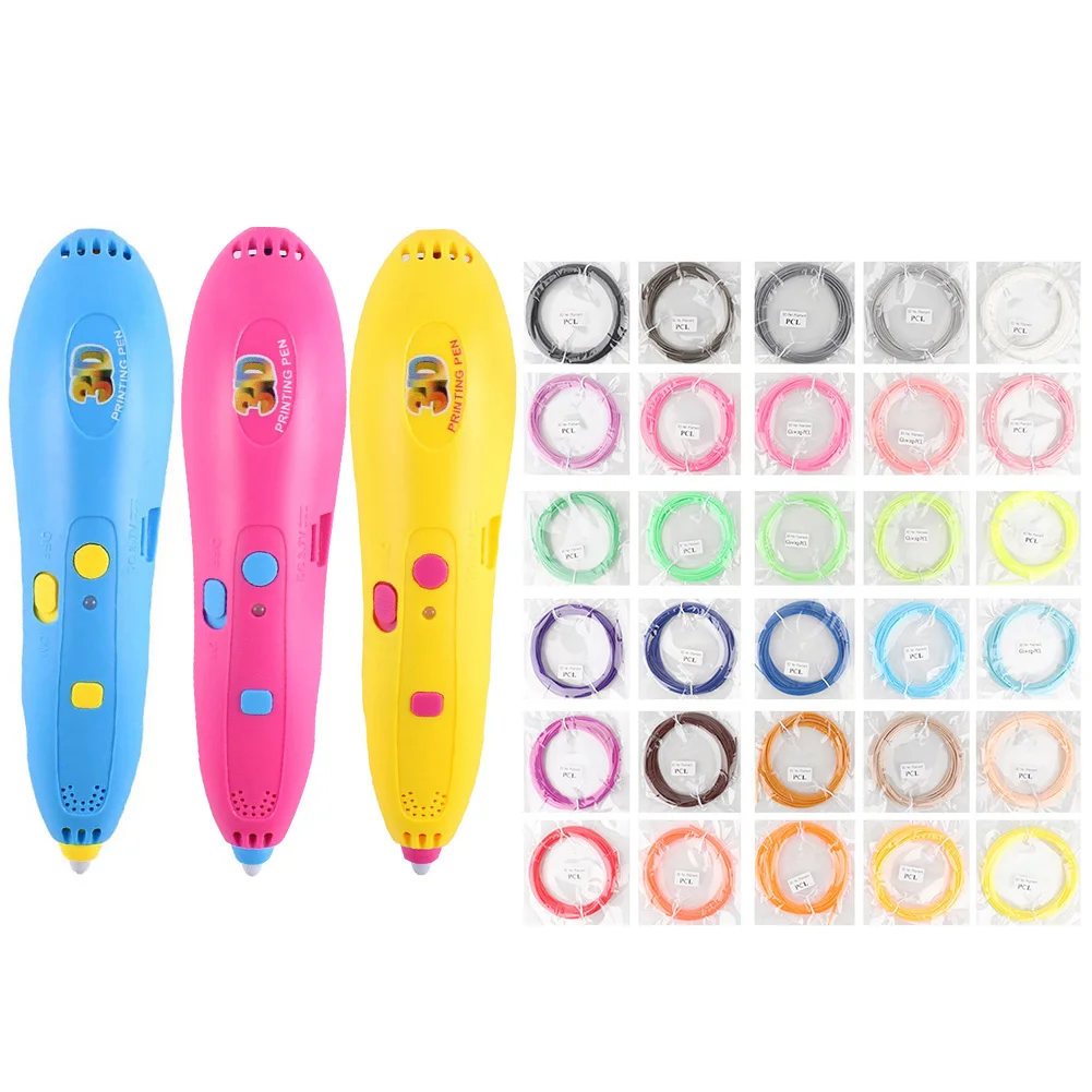 

3D Printing Pen Magic DIY 3D Pen/Pencil 3 d Stift Plastic PCL Filament 5M Long For Kid Child Education Drawing Toys Birthday Gif