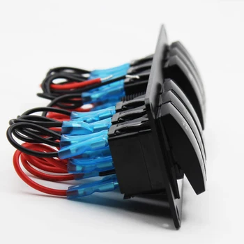 

High Performance 6 Gang LED Light Rocker Switch Panel Circuit Breaker for Boat Marine RV Waterproof