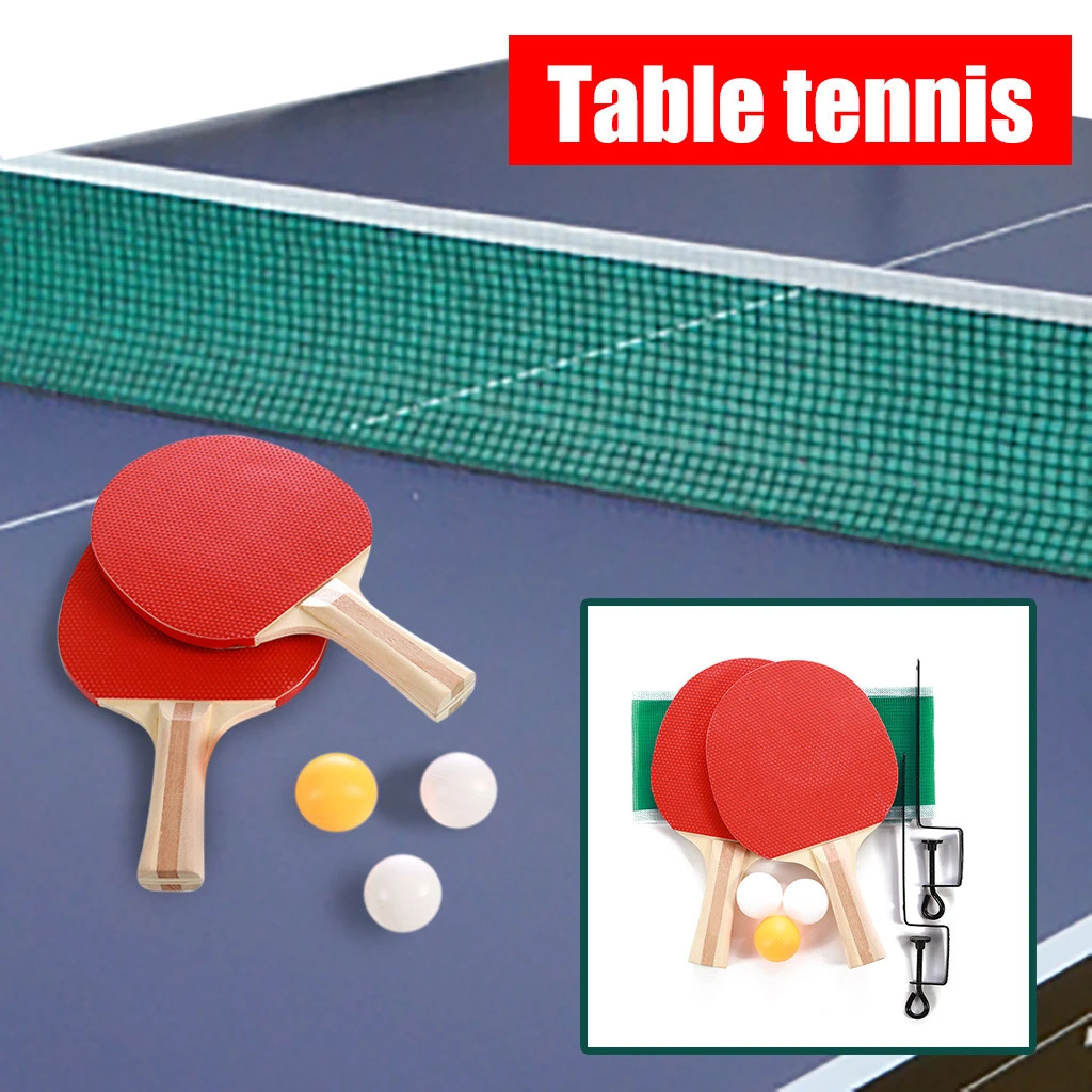 Juego de soporte deportivo portátil para tenis de mesa, juego de paletas de Ping Pong para interiores, red de tenis de mesa, de 2 piezas de red, paleta de 2 piezas,