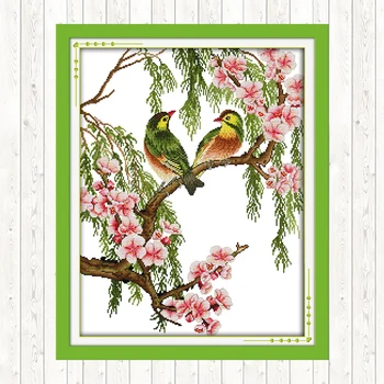 

Red-billed Leiothrix Needlework Embroidery Patterns DIY Crafts 14ct 11ct Count Print Canvas Embroidery Kits Cross Stitch Package