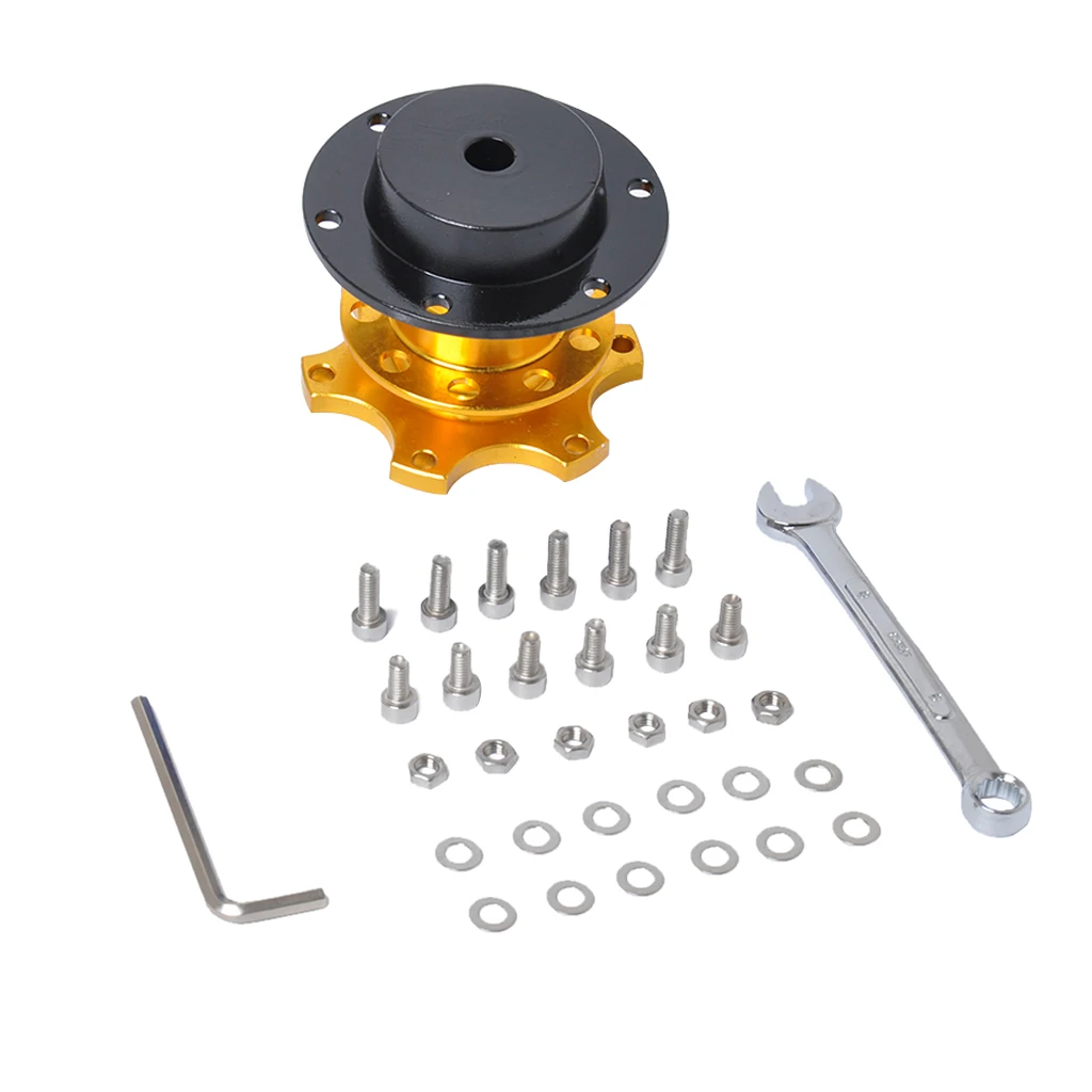 Aluminum 6 Holes Car Steering Wheel Quick Release Snap off Hub Adapter