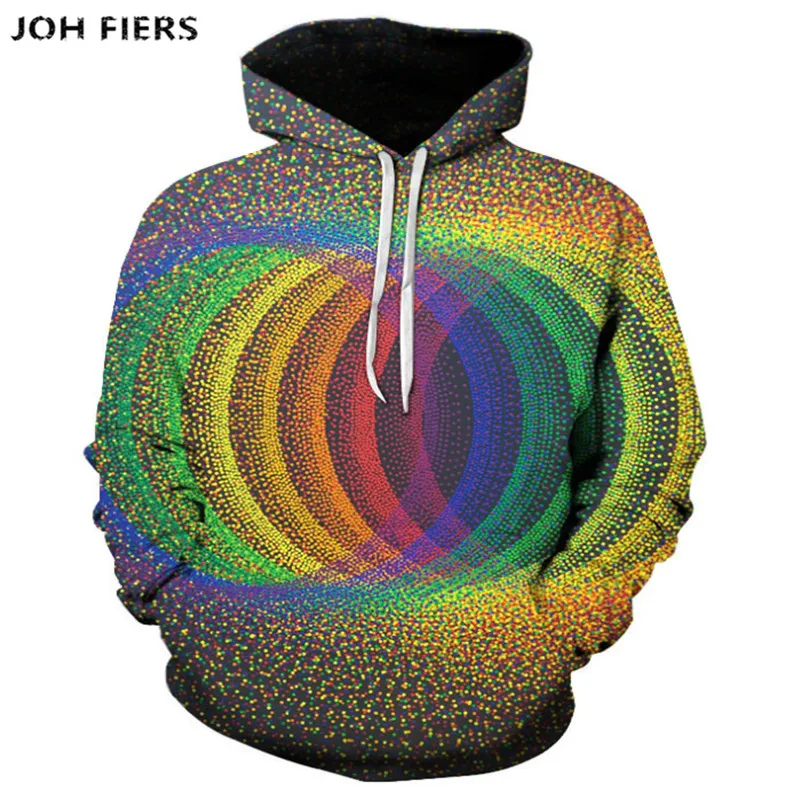 

2019 fashion trend Men hoodies 3D colorful loop print sweatshirt geometric digital print pullover men casual Harajuku hoodie