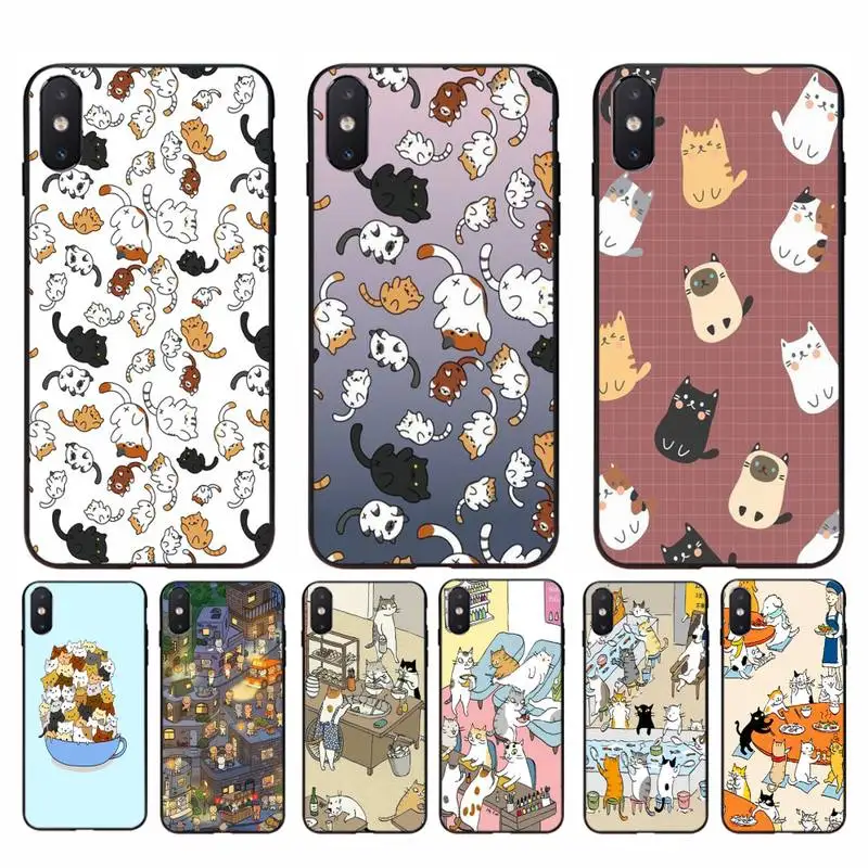 Роскошный Уникальный чехол для телефона Yinuoda с японским котом и напитком iPhone 11 8 7 6