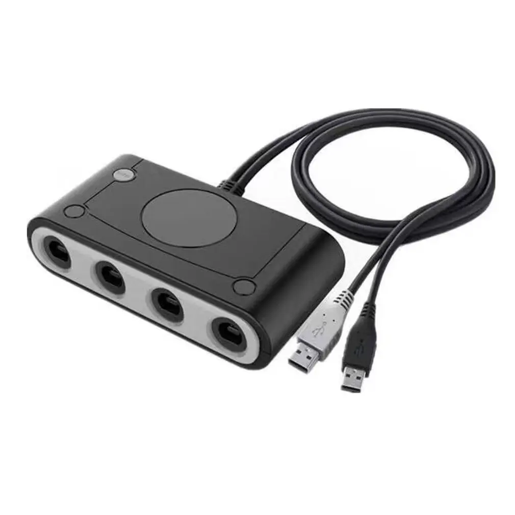3 в 1, 4 порта для игрового контроллера GC Cube, адаптер-конвертер для Nintendo wii U, usb-адаптер для ПК с функцией домашней турбо - Цвет: Black