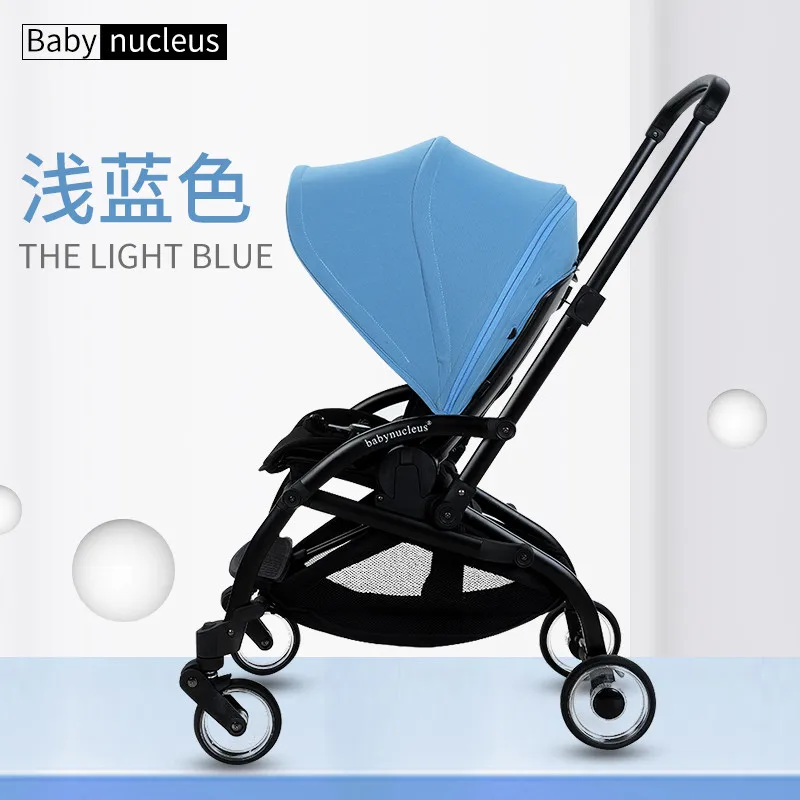 light blue pram