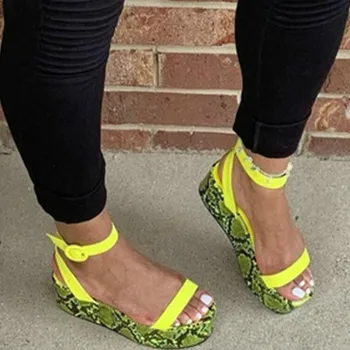 

2020 Yellow Platform Shoes Woman Sandals Open Toe Sandals Colorful Ladies Summer Shoes Ankle Buckle Woman Sandals Size Plus