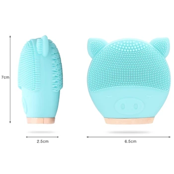 

Hot Pink Electric Facial Cleansing Brush Silicone Sonic Vibration Mini Cleanser Deep Pore Cleansing Skin Massage Face Brush Clea