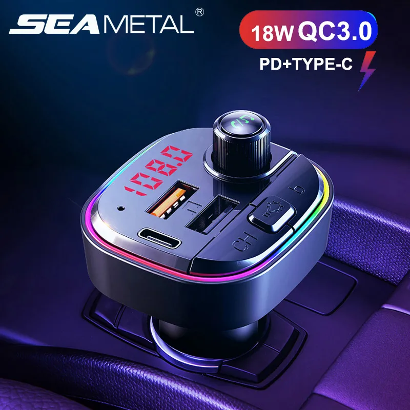 Свободные руки FM передатчик Автомобильный Bluetooth 5 0 Dual USB QC3.0 автомобиля Зарядное
