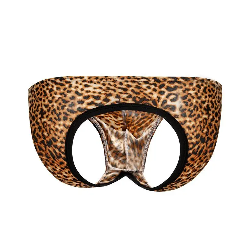 Sexy Fashion Leopard Print Thongs Man Sexy Funny Backless G Strings