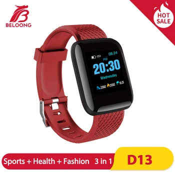 

BELOONG D13 1.3inch Full Touch Color Screen Smart Watch HR Blood Pressure Monitor Visible Message Show USB Charge Smart Watch
