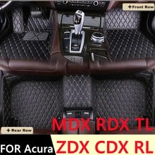 

Sinjayer Waterproof Leather Custom Fit Car Floor Mats Front & Rear FloorLiner Auto Parts Carpet Mat For Acura RDX ZDX CDX RL TL