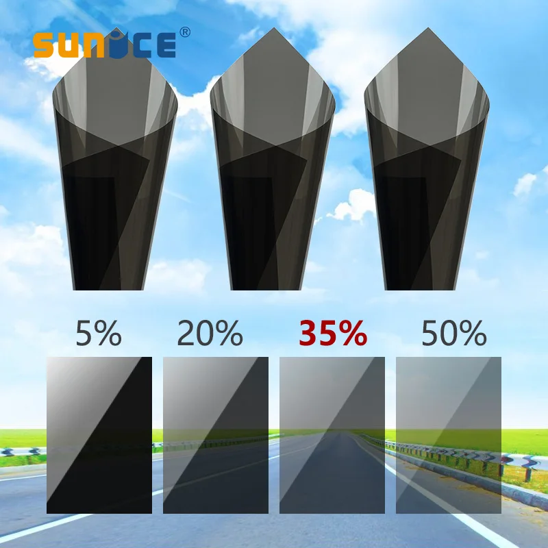 SUNICE 35% vlt керамический оттенок окна автомобиля Оттенок боковая задняя(задняя) тонировка стекла автомобиля тонировка рулон авто домик на колесах экраны для окон 100 см x 500 см