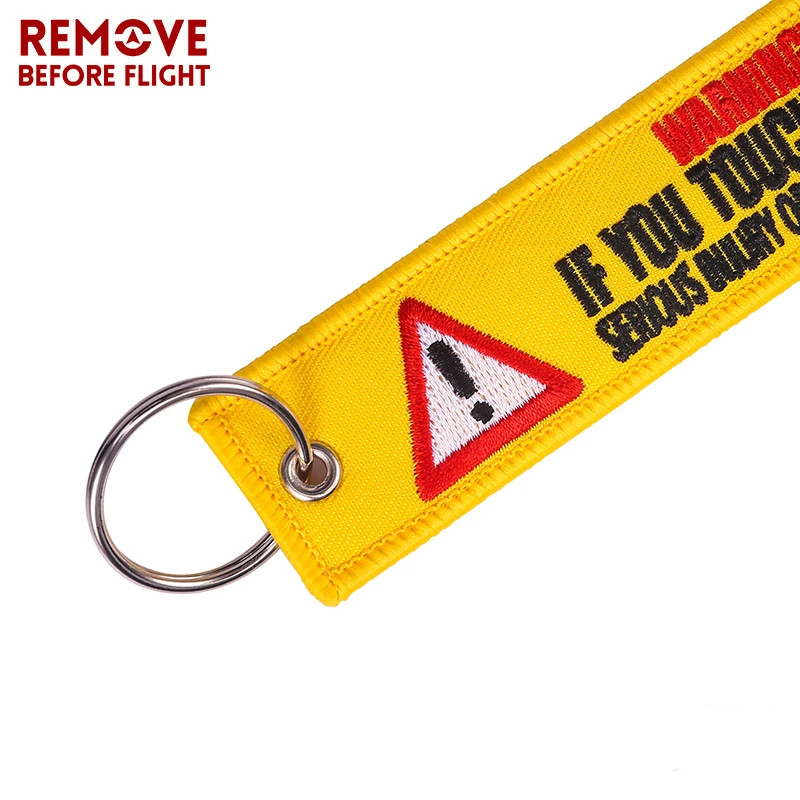Flight Crew Pilot Aviation Keychain Luggage Tag for Holder Portable Label Key Tag Trave Accessories Aviation Tag Yelloew Danger