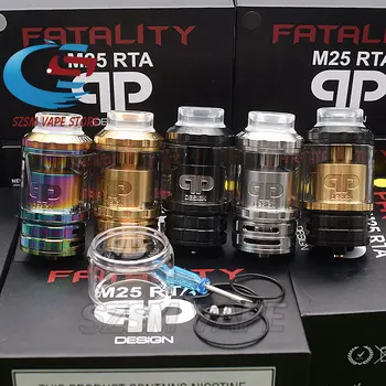 

New fatality m25 rta e-cigarette 4ML /5.5ML Glass tank 25mm Diameter Top airflow Adjustment Atomizers VS Fatality RTA