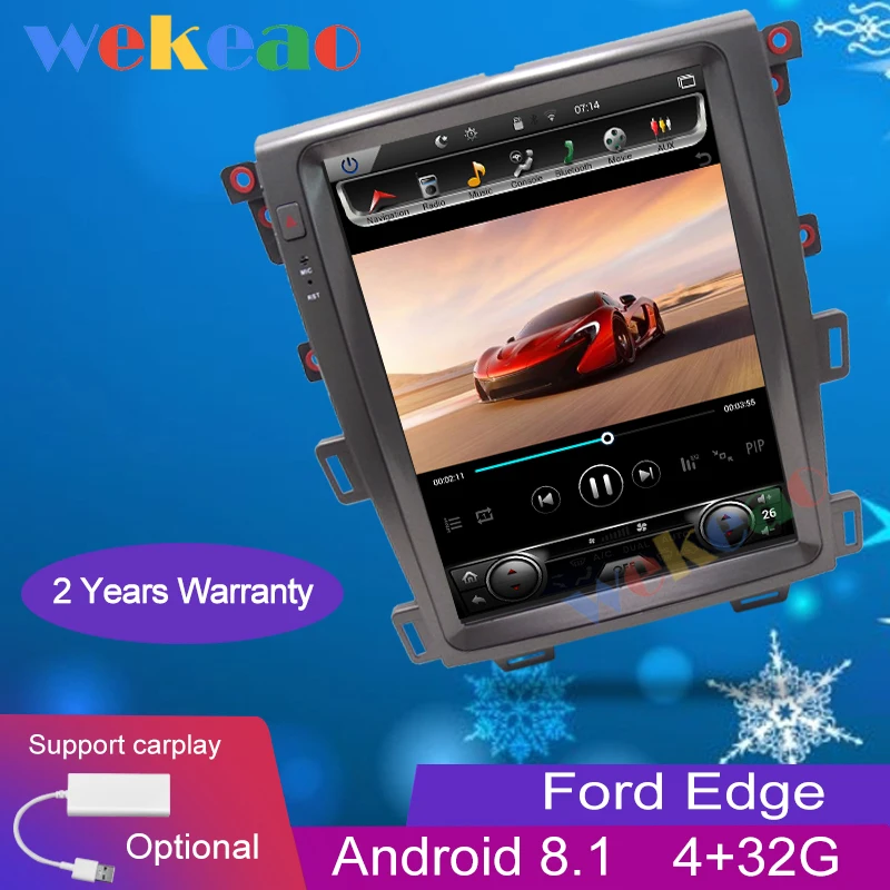Wekeao вертикальный экран Tesla style 12,1 ''1Din Android 8,1 dvd-плеер авто gps навигация Автомагнитола для Ford Edge 2009- wifi