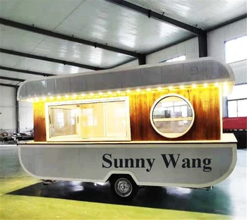 

2019 color customized white color street cart mobile food kiosk truck on sale with lights