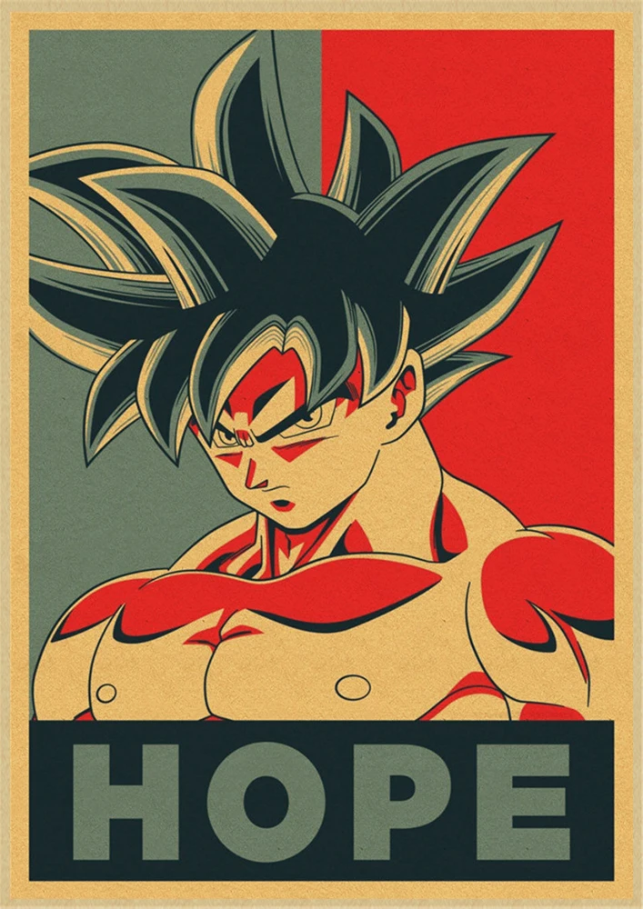 Светло-желтый Dragon Ball японского аниме фильм винтажные плакаты хорошего качества печатный плакат на стену в стиле ретро комнаты декоративная живопись дома - Цвет: Светло-желтый