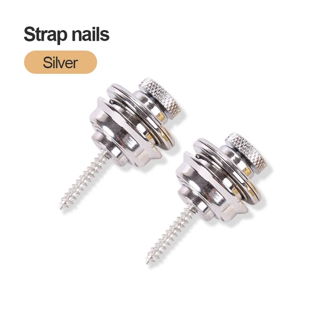 Sliding lock guitar strap nails Electroplating alloy Guitar strap non slip buckle Electric guitar strap anti slip tail studs 2pcs