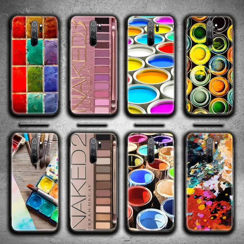 

Colorful Watercolors Set Paint cans Palette Makeup Phone Case for Redmi 9A 8A 7 6 6A Note 9 8 8T Pro Max Redmi 9 K20 K30 Pro