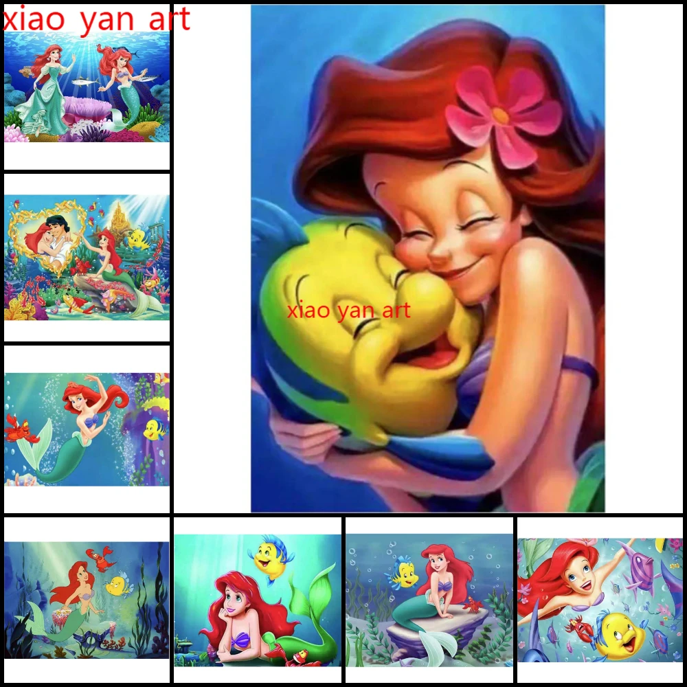Алмазная 5D картина сделай сам Disney Ариэль маленькая Русалочка молния вышивка