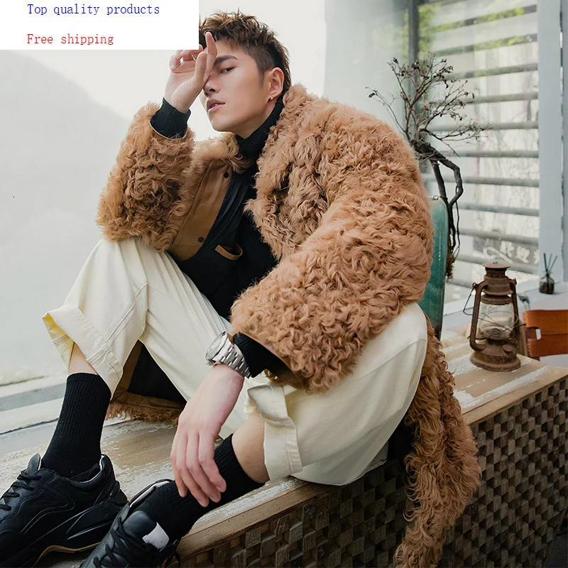 2020 Winter Real Fur Coat Men Sheep Shearling Jacket Naturla Wool Coats and Jackets Cuero Genuino 19323 KJ3324 | Мужская одежда