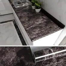 Self- Adhesive Wallpaper PVC Marble KitcheN Decorate Paper Black And Brown For  Countertop Cabinet Doors Bedroom Film