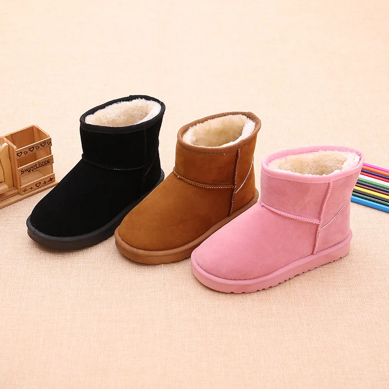 

Girl'S Snow Boots Girls 2019 Winter New Style BOY'S plus Velvet Short Boots Children Warm Casual Cotton-padded Shoes Thick