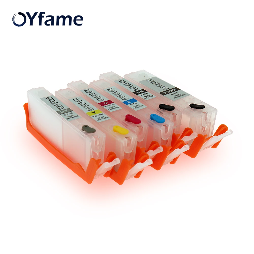 OYfame 6 шт. PGI 750 CLI 751Cartridge для canon MG6370 MG7170 MG7570 IP8770 MG6770 MG6670 многоразовый картридж с