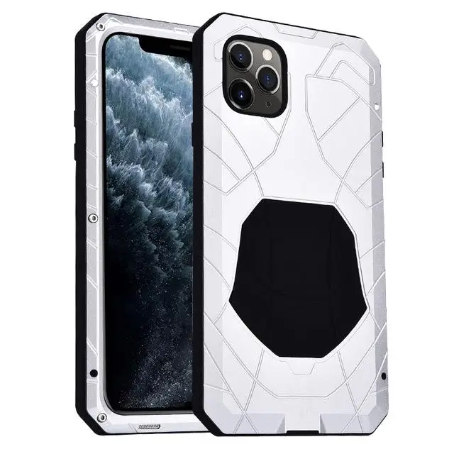 Imatch Повседневный водонепроницаемый чехол для Apple Iphone 11 Pro Max Роскошный Металлический силиконовый чехол 360 полная защита чехол для телефона s - Цвет: Серебристый