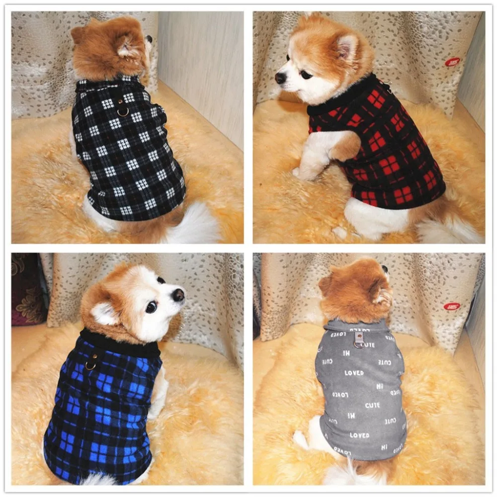 Pet dog fleece lapel vest pet dog cat fluffy warm vest puppy dog clothing pet dog clothes winter warm vestiti chihuahua 20D25 (7)
